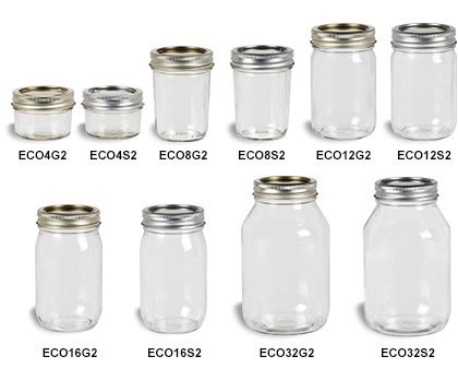 Glass Jars - Mason Jars - Two-Piece Lids - Specialty Bottle